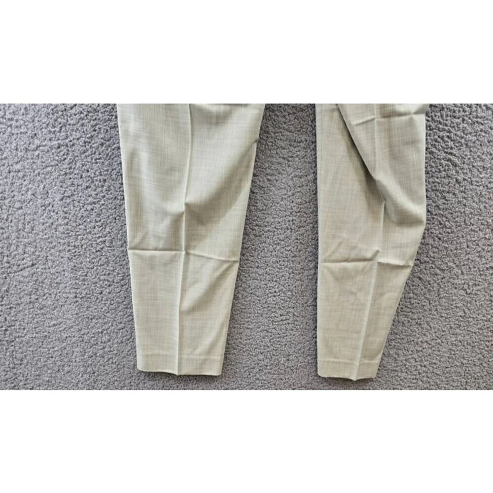 Calvin Klein Slim-Fit Dress Pants Men's 38Wx30L Taupe Solid Zip/Button Closure